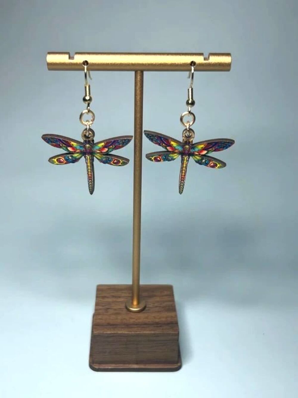 Handmade Wooden Dragonfly Earrings – Artisan Nature Jewelry
